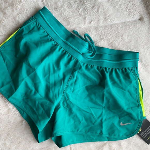 ✨NEW✨ NIKE Turquoise & Lime Athletic Shorts - Picture 2 of 5